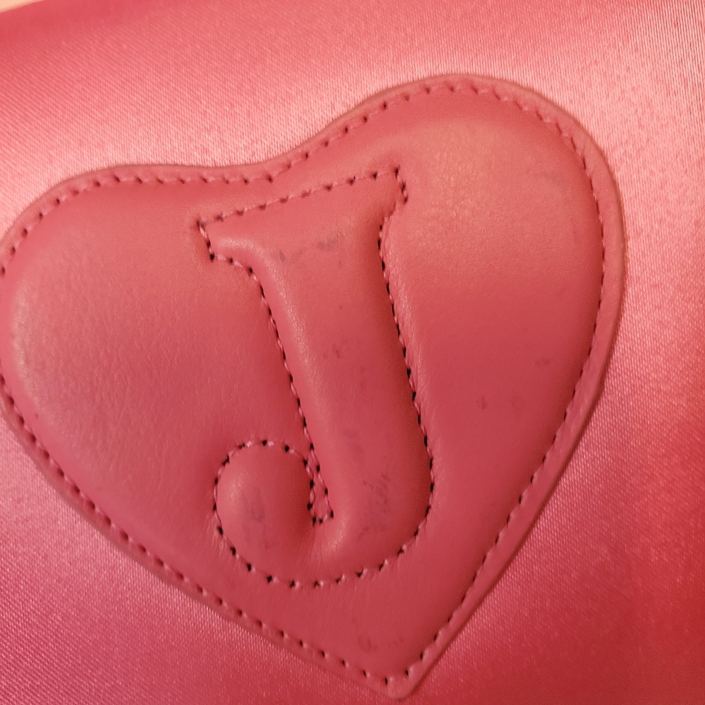 Y2K Juicy Couture Pink Satin/Leather Clutch Purse - Picture 5 of 7
